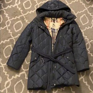 Genuine navy belted Burberry puffer coat (XL)